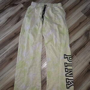 PINK Victoria's Secret Tie-Dye Pants - Yellow and White